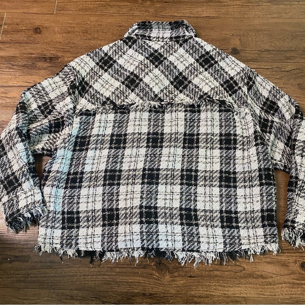 Zara Plaid Shacket small black/white - Picture 5 of 8